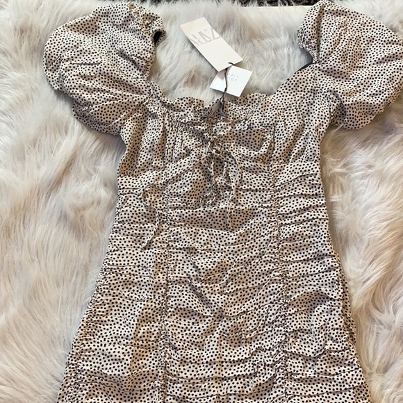 NEW ZARA DRAPED POLKA DOT DRESS TRF - Picture 5 of 5